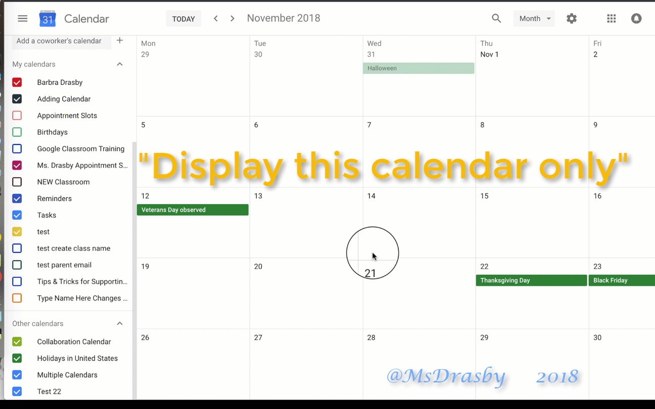 Easily Ungroup Shared Calendars – Ms. Drasby's Tech Babble