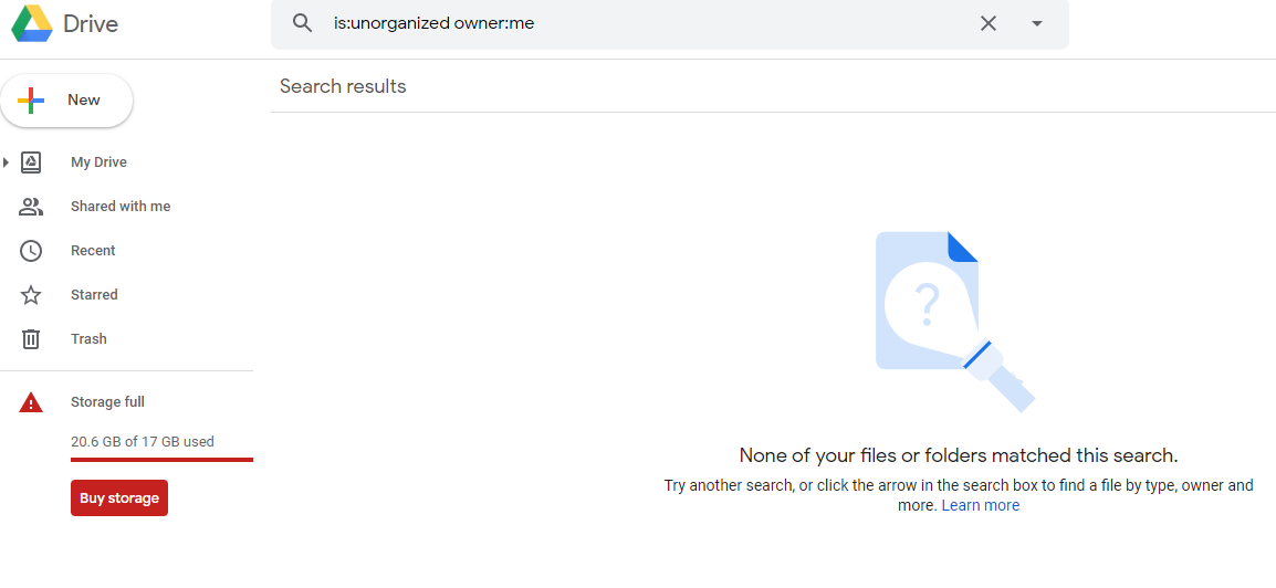 google drive empty trash
