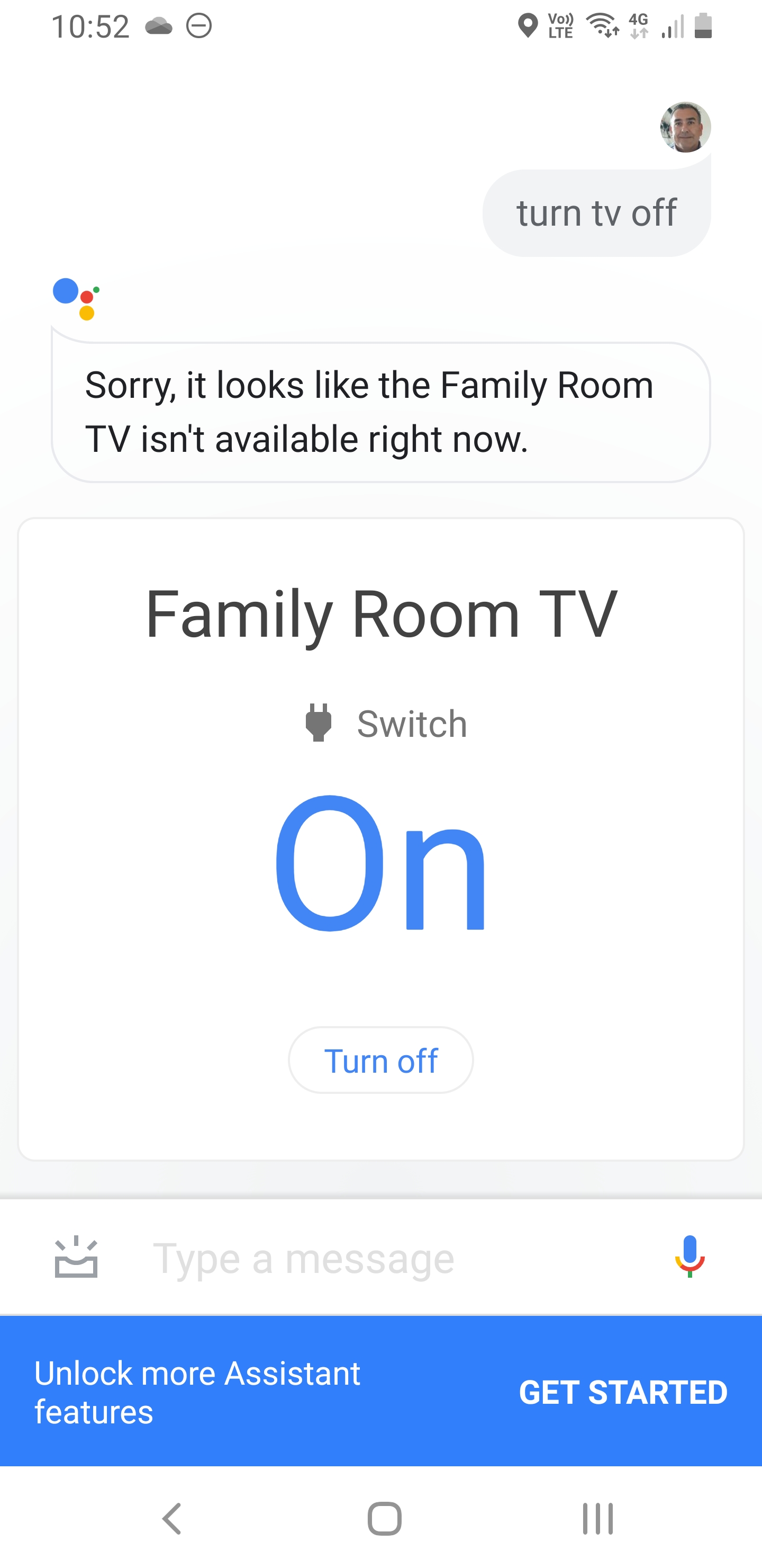 google home turn tv off