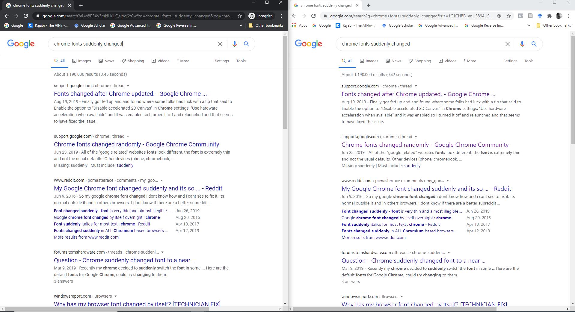 Google Search results fonts are rendering weird - Google Search Community