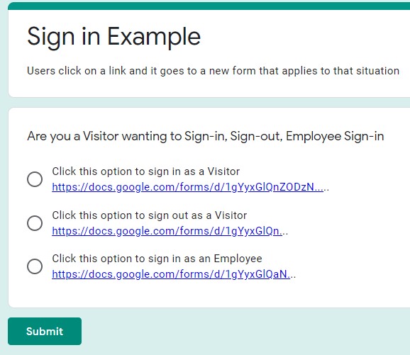 I Want Visitors To Select Which Form To Fill Out Google Docs Editors Community