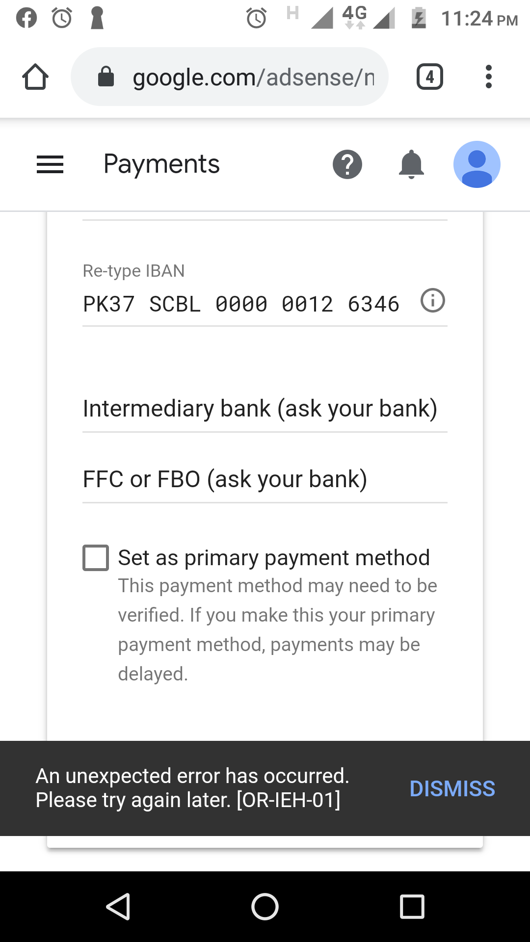 Want To Add Western Union But An Unexpected Error Has Occurred Please Try Again Later Or Ieh 01 Adsense Community - transaction declined by bank robux purchase erro