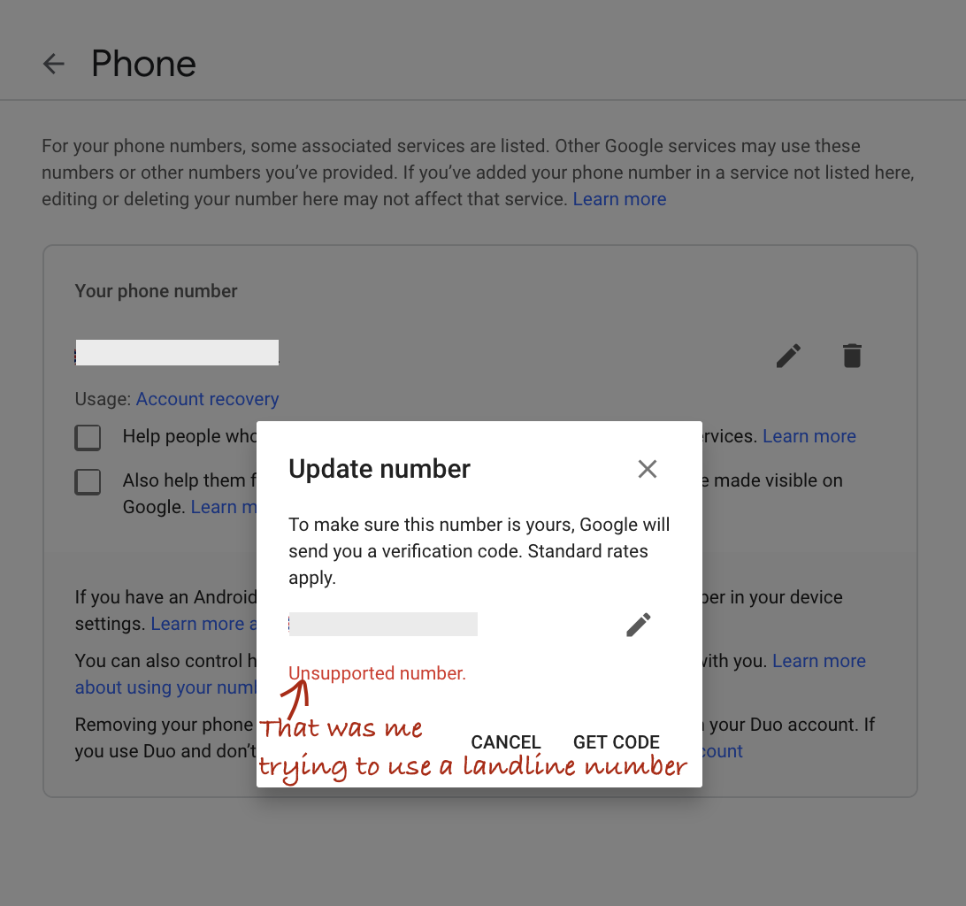 Can T Change Recovery Phone Number Or Password Google Account Community - allow only verified accounts to send pms website features roblox developer forum