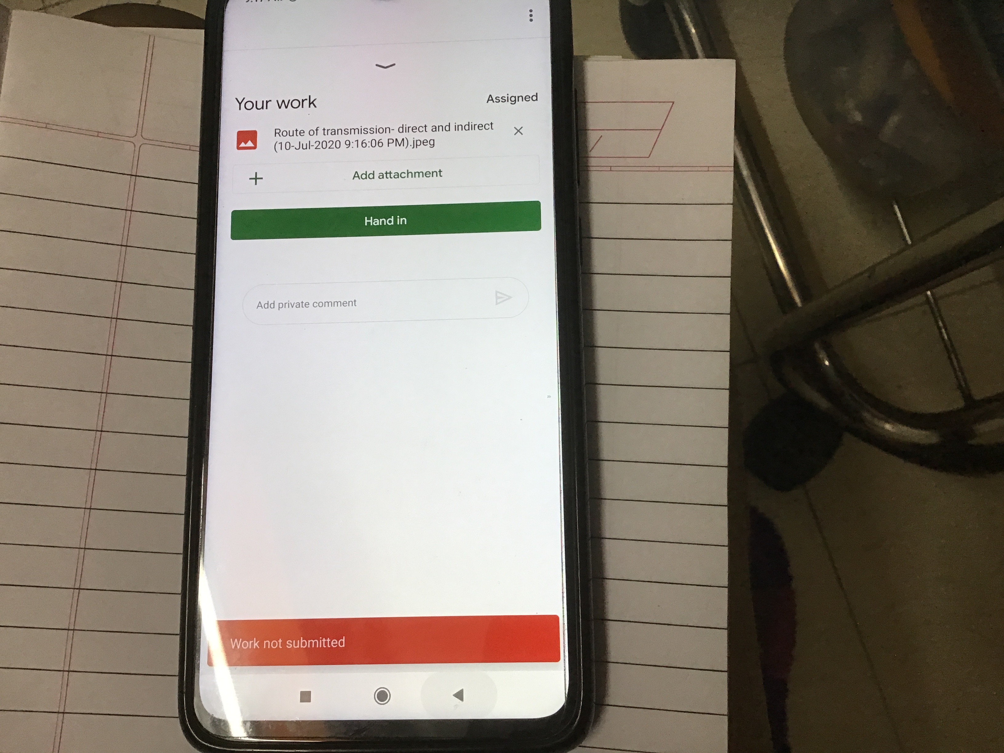 why won't my assignment submit on google classroom