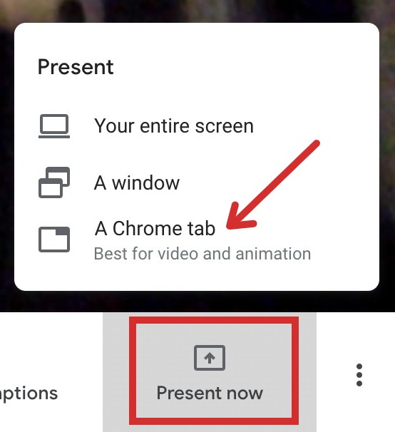 If I show a video in google meet thru screen share can the students