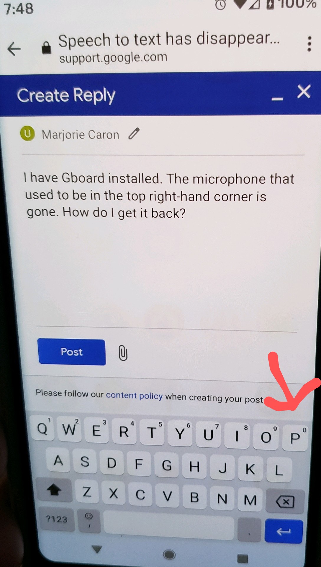 lost voice to text on android