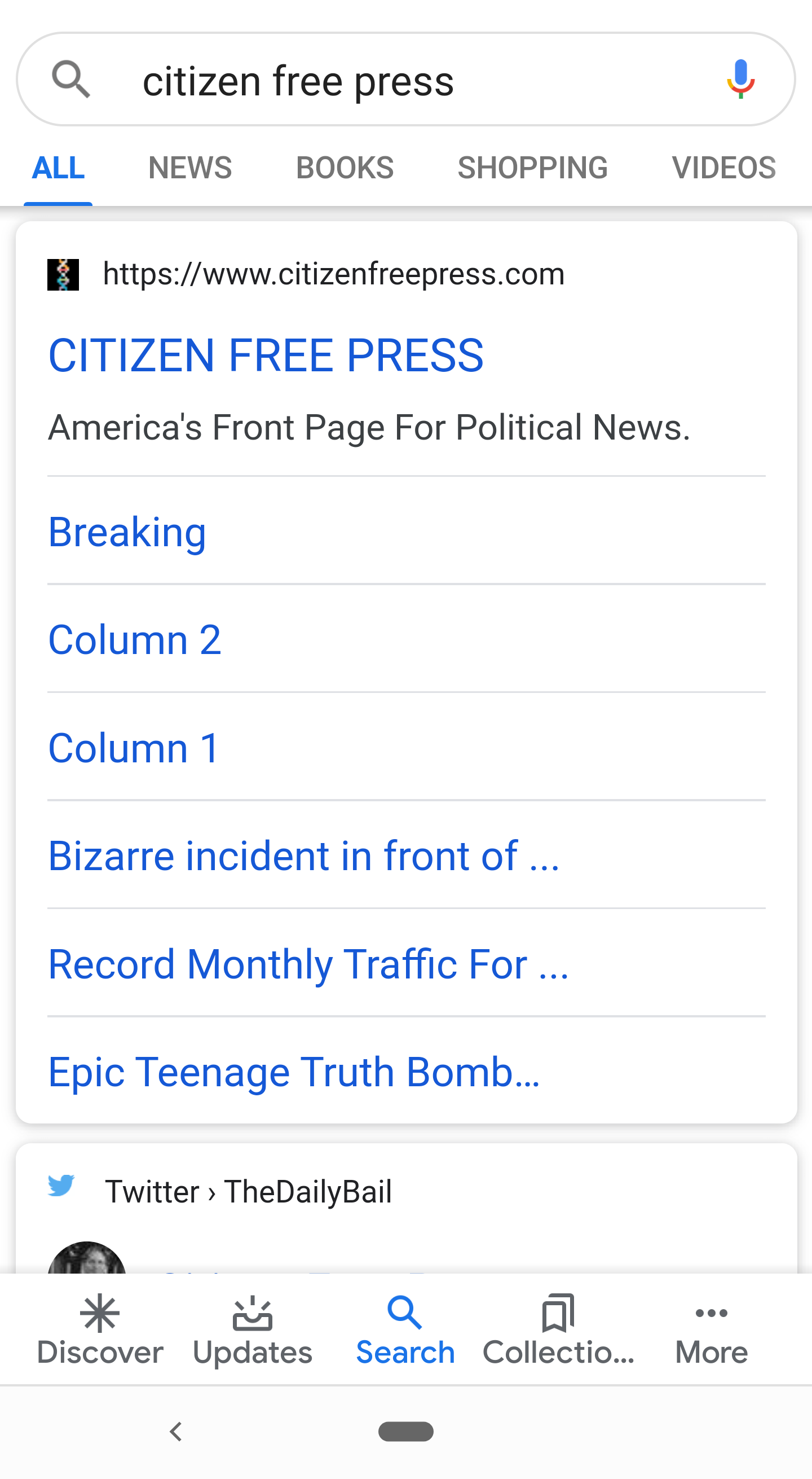 How to get a site such as Citizen Free Press to show up when Google deletes  it from search results? - Google Search Community