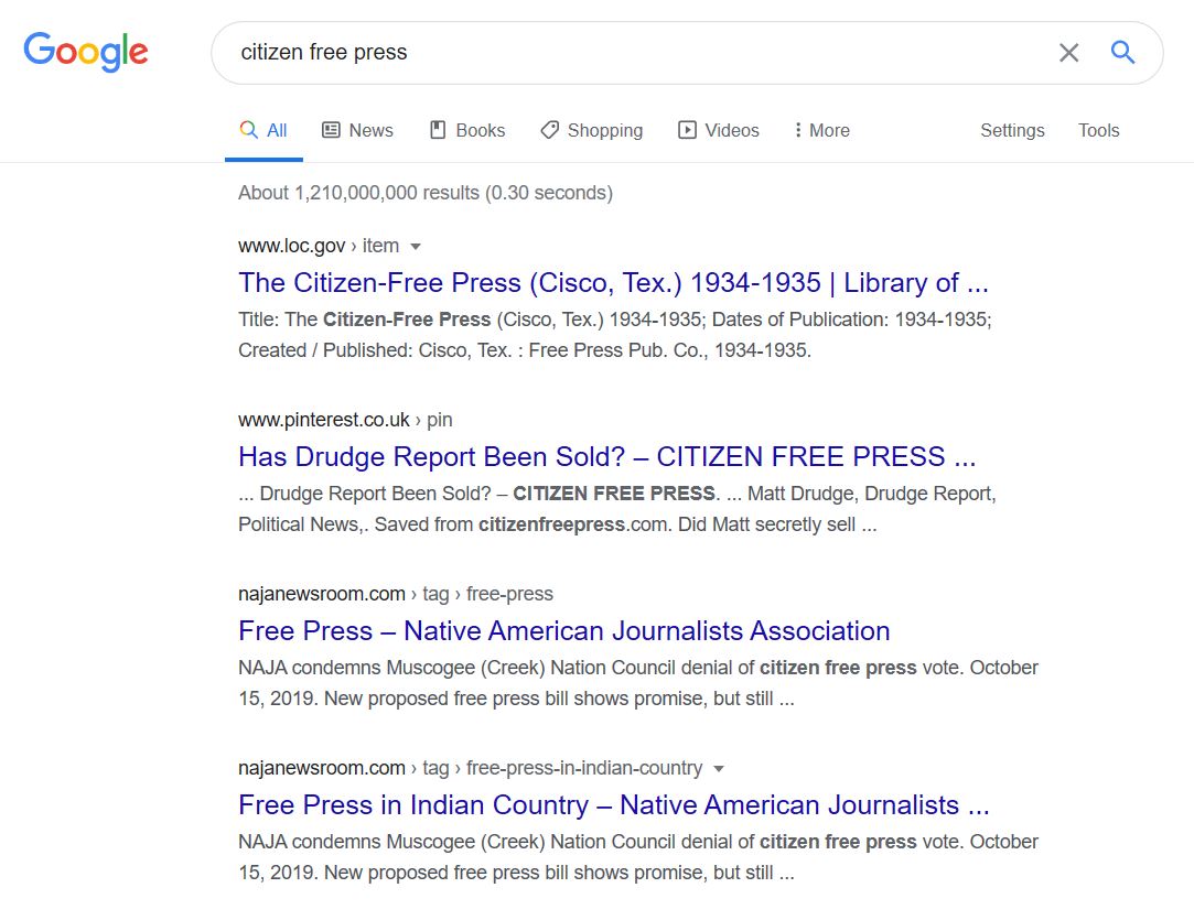 How to get a site such as Citizen Free Press to show up when Google deletes  it from search results? - Google Search Community