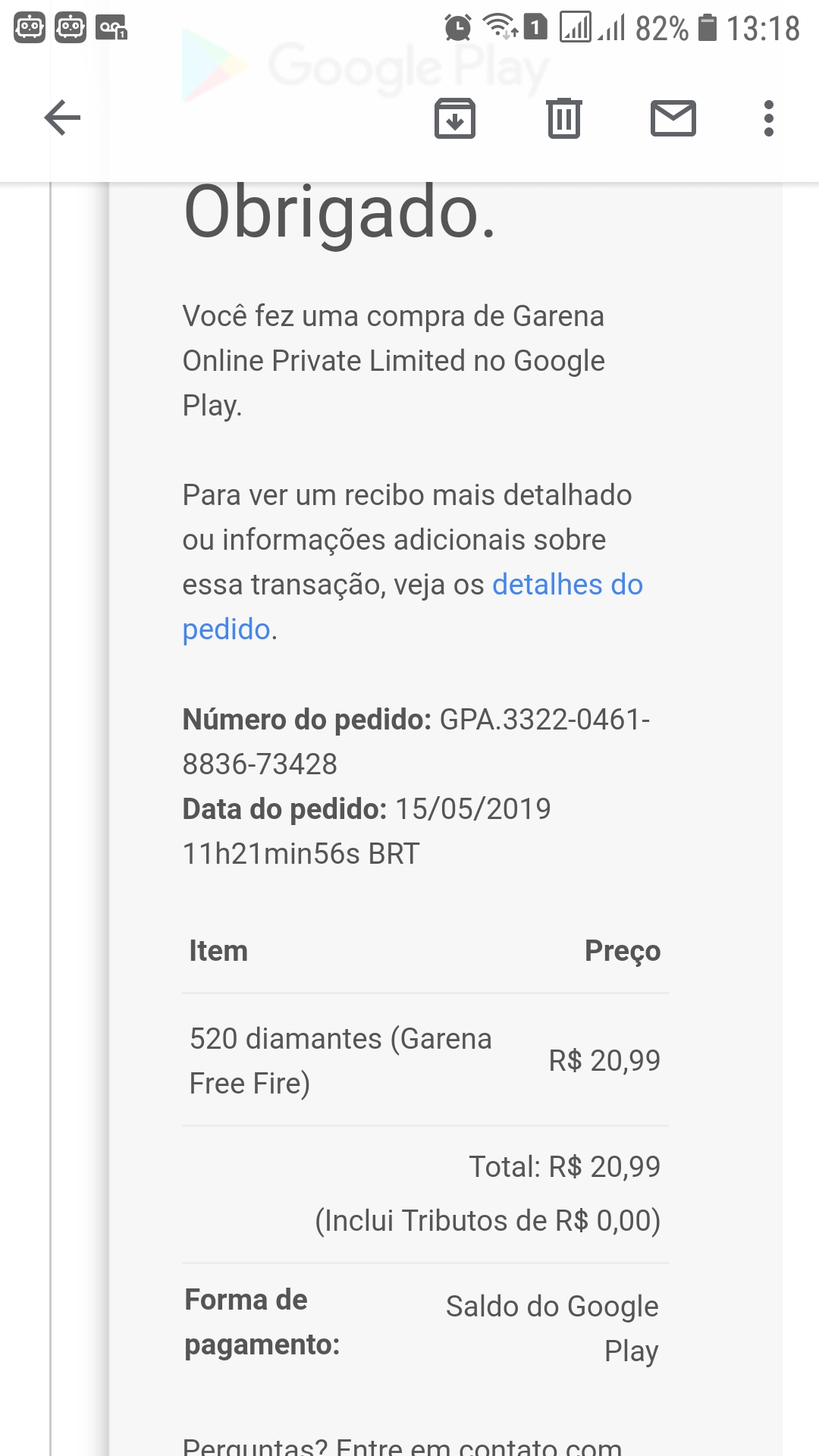 Free Fire: como pedir reembolso no Android (via Google Play)