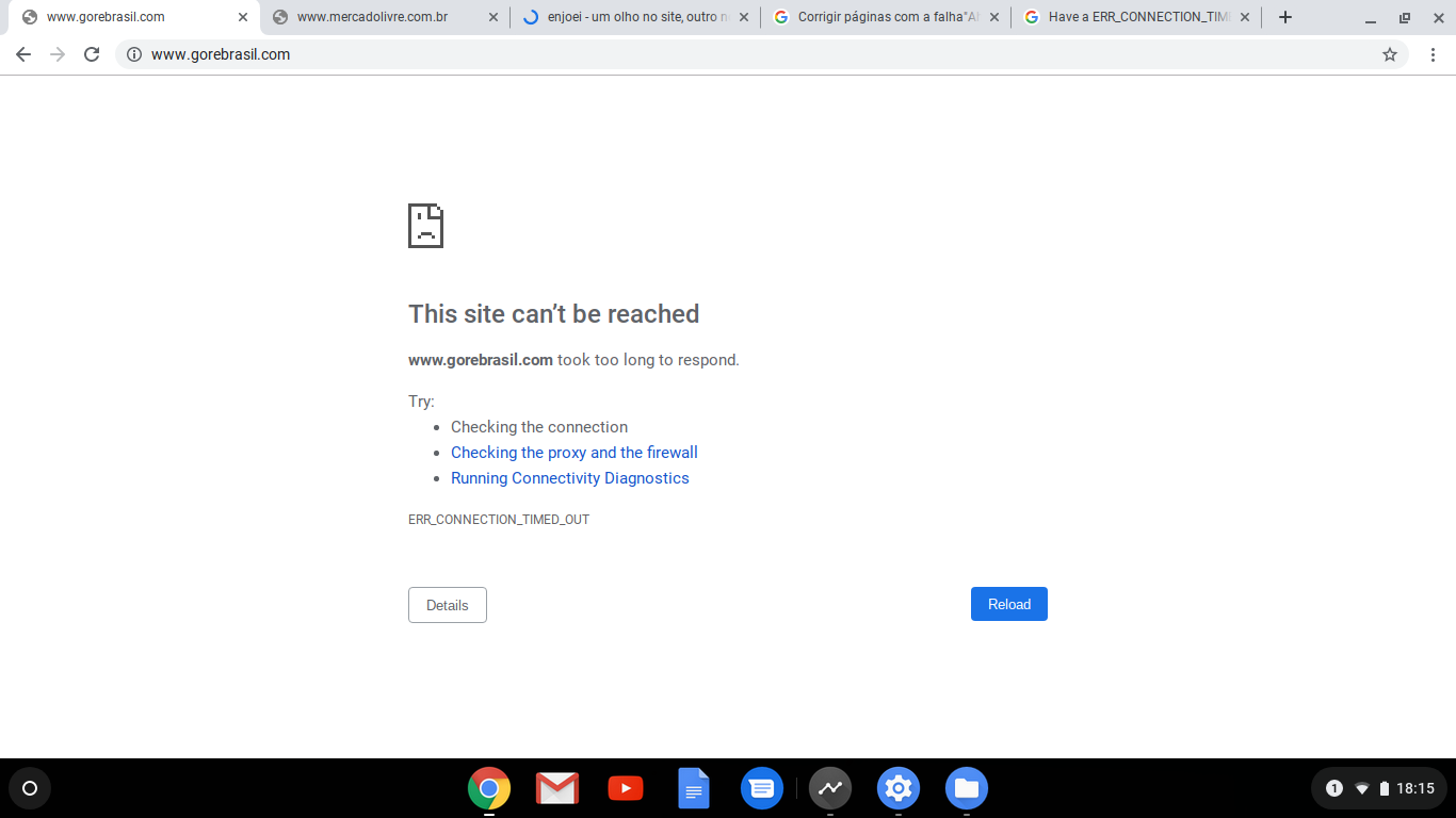 website took too long to respond chrome