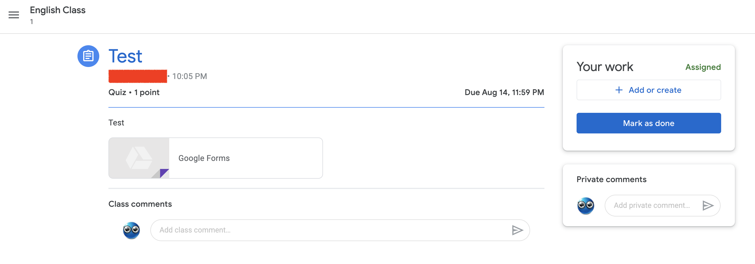 Google Form created through Quiz Assignment is viewed as an Editable ...