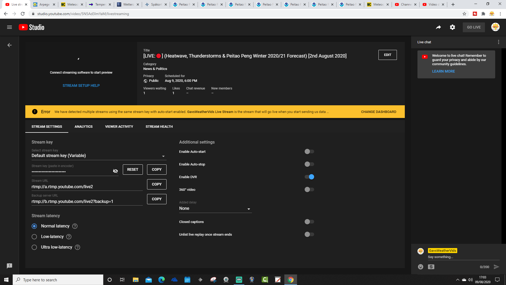  We have detected multiple streams using the same stream