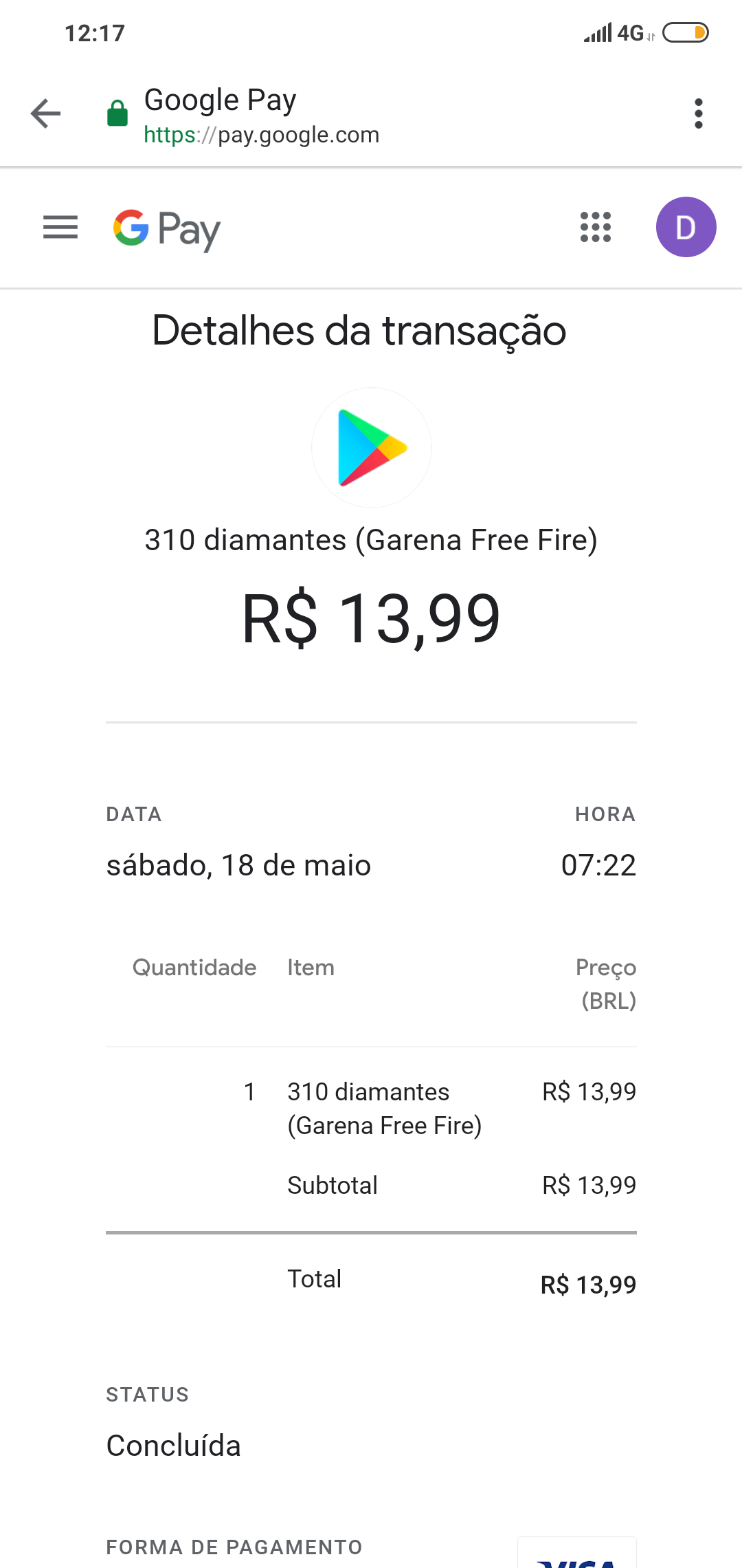 Como sei se a compra foi concluída com sucesso? – Pagamentos Garena