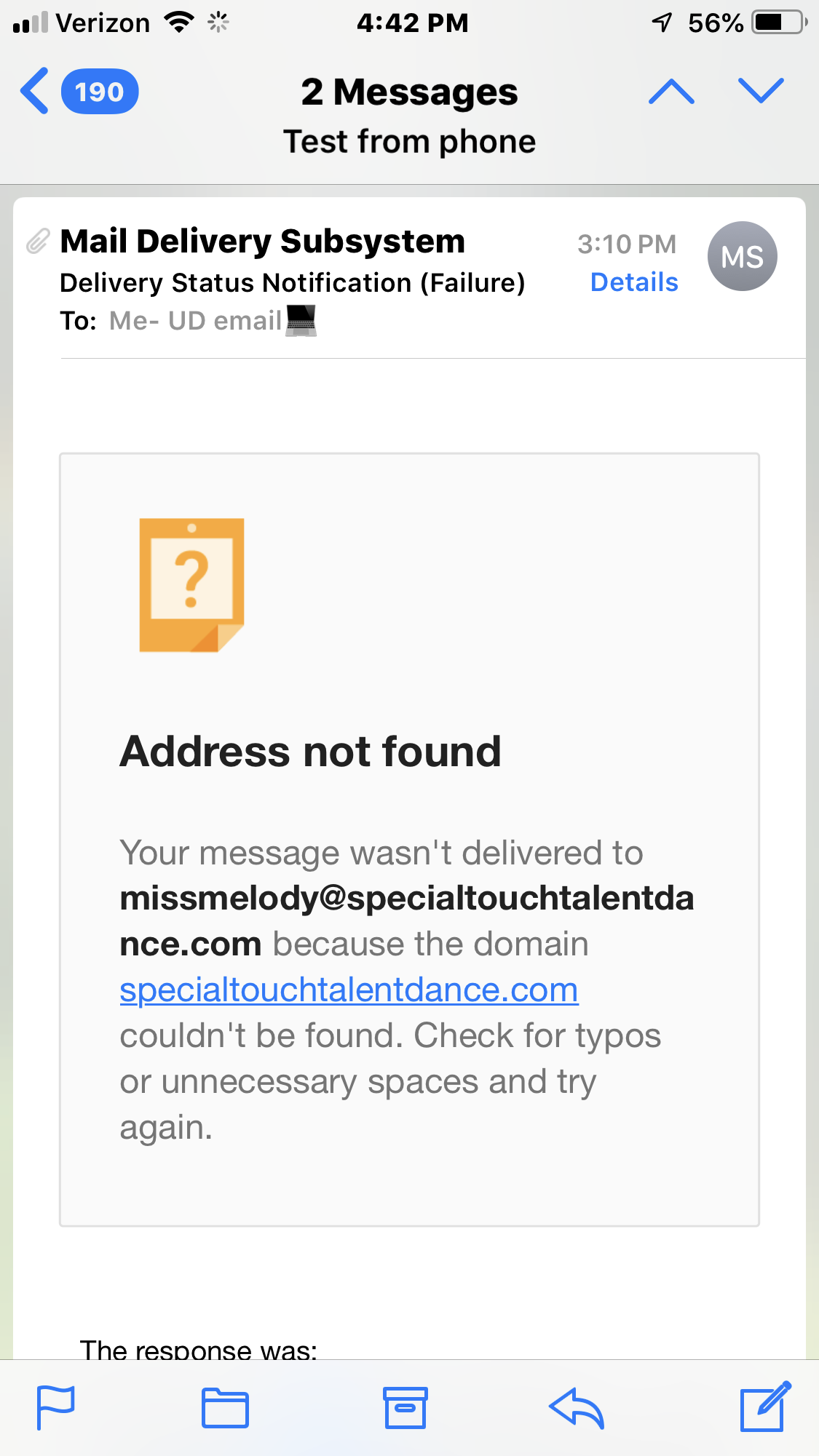 Emails Returned Address Not Found Domain Couldn T Be Found