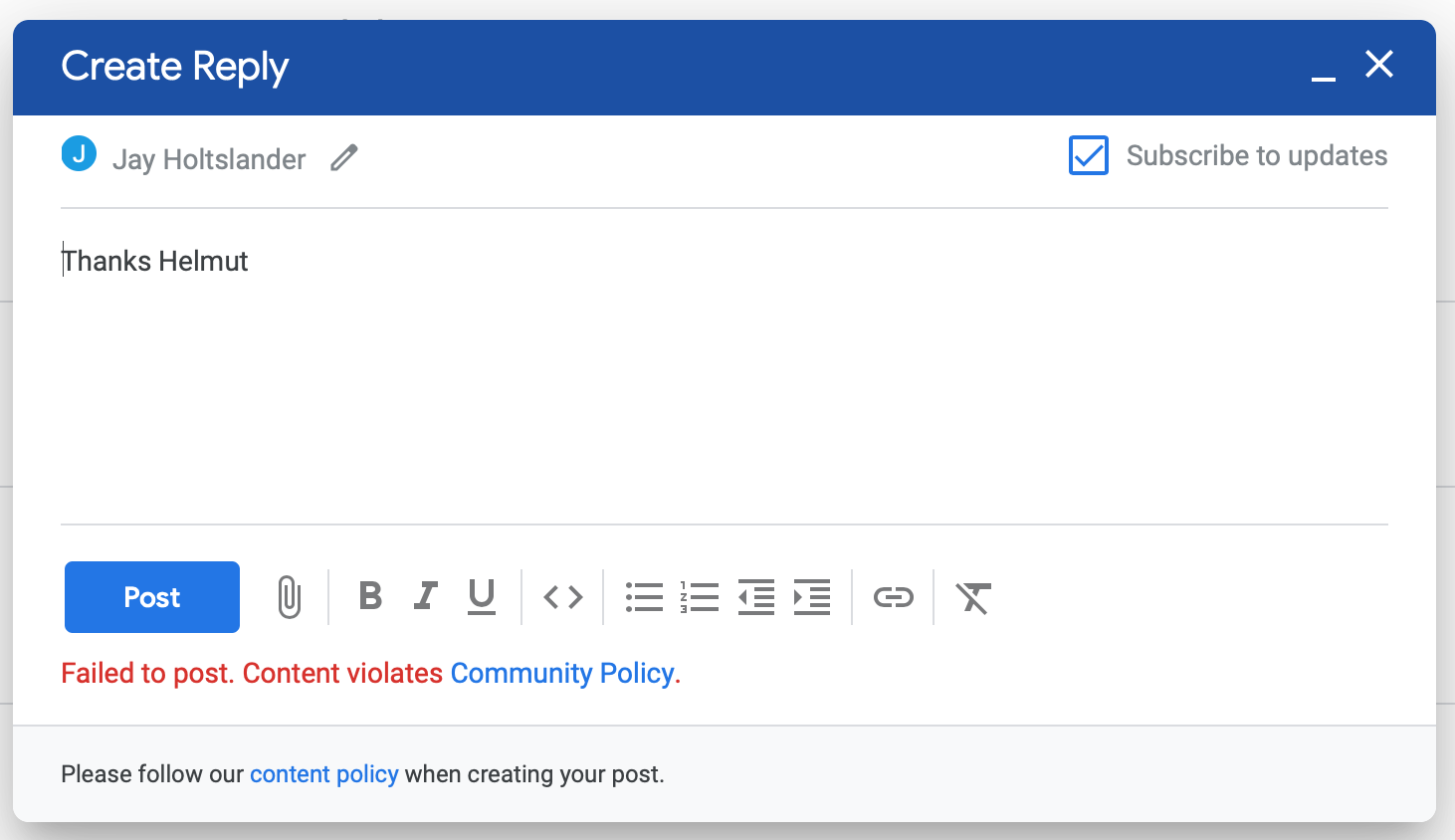 Appeal rejected post Google My Business Community