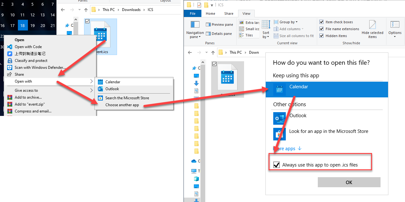 import ics to google calendar in outlook 2010