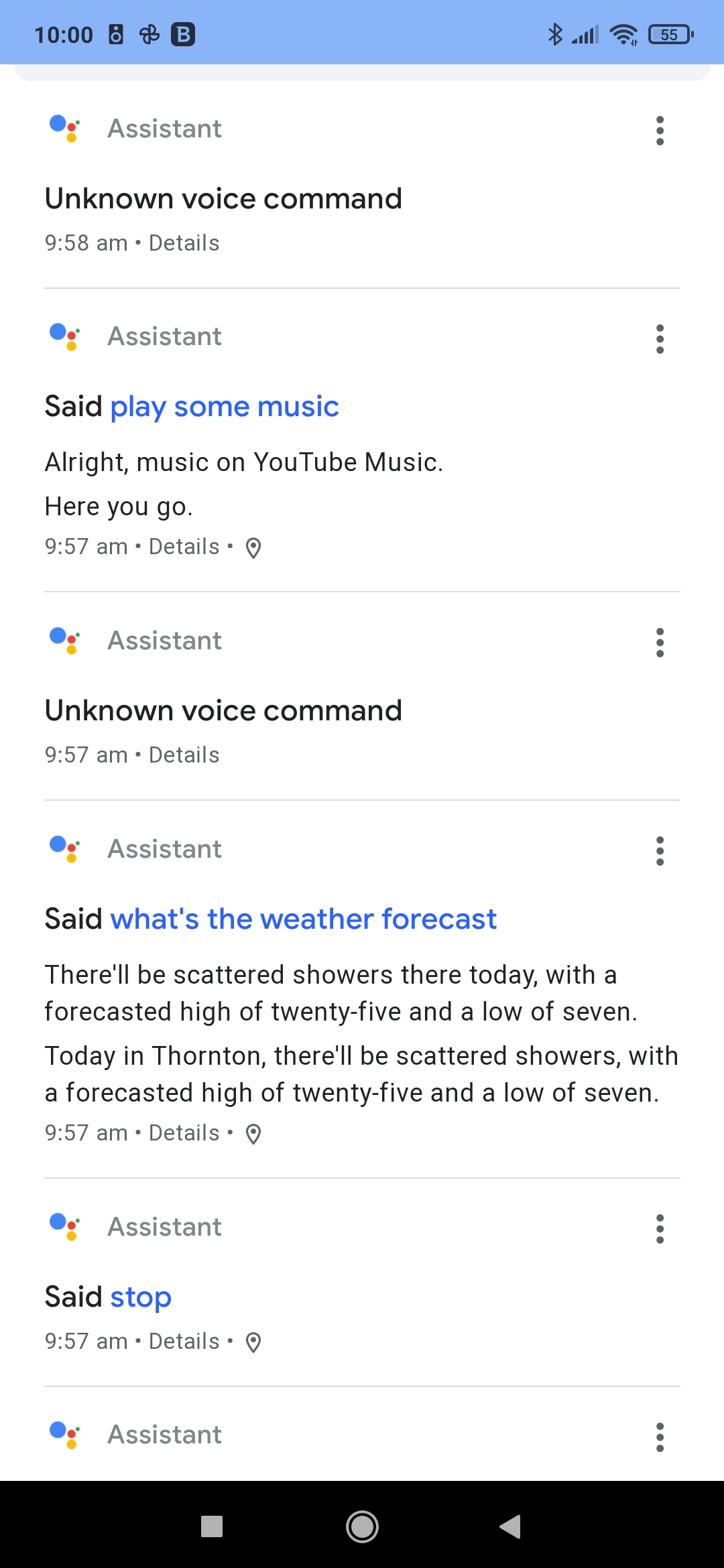 google home mini unknown voice command