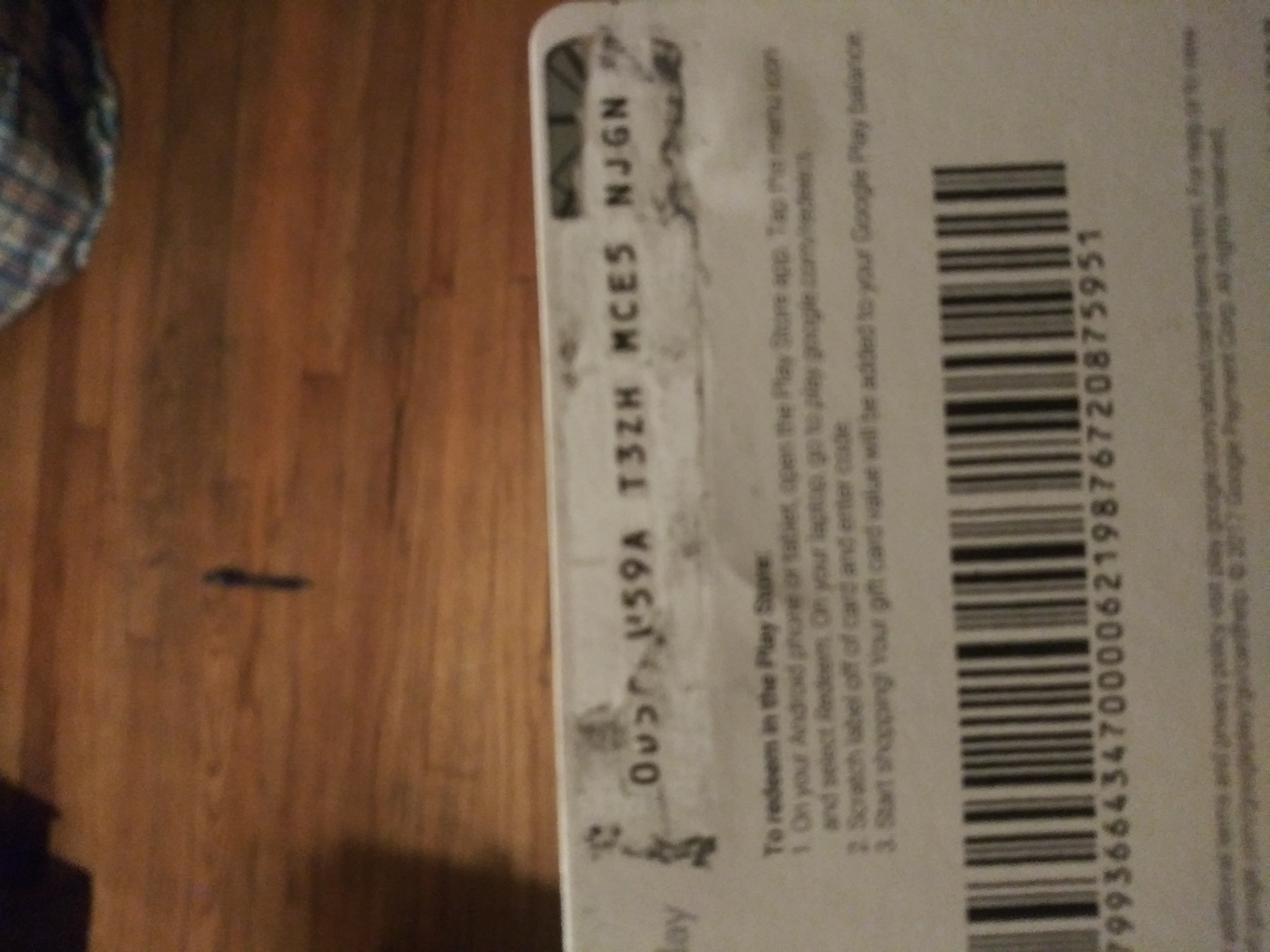 Scratched Off Back Of Roblox Gift Card