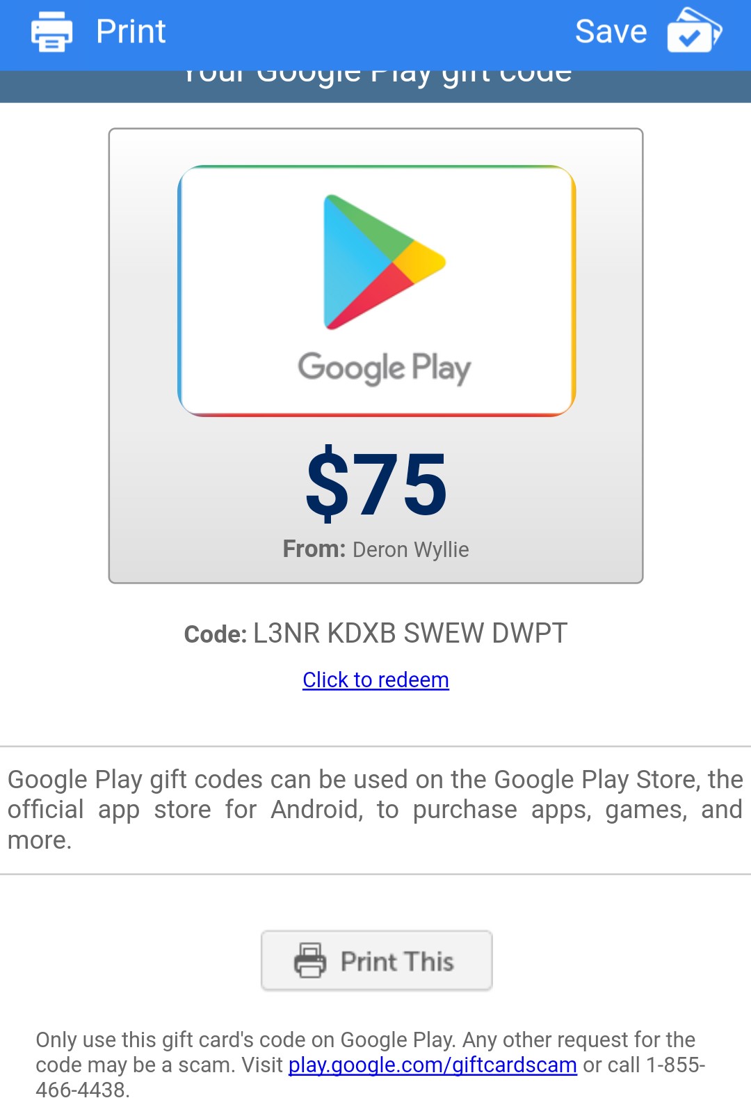 Please I want to know the time and date my google play card was redeemed..  - Google Play Community