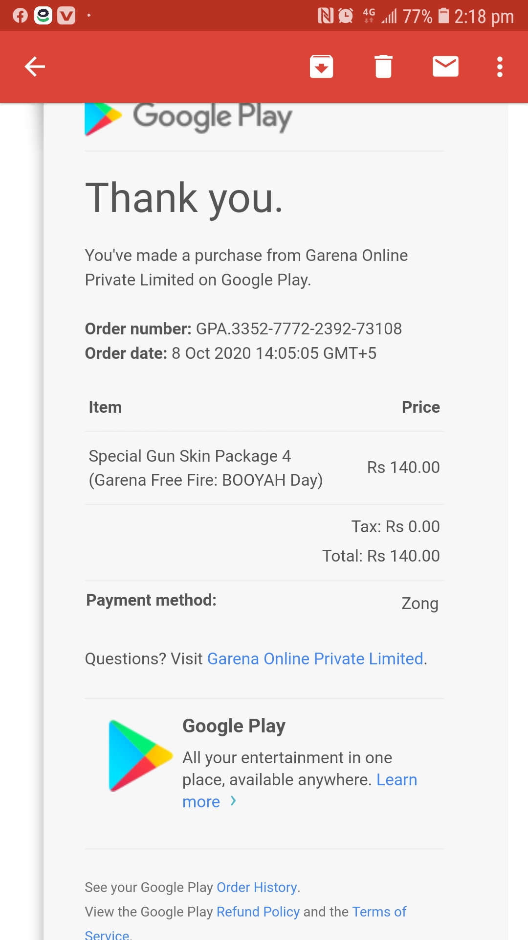 Comprar Gift Card Free Fire Google Play Assinatura Mensal