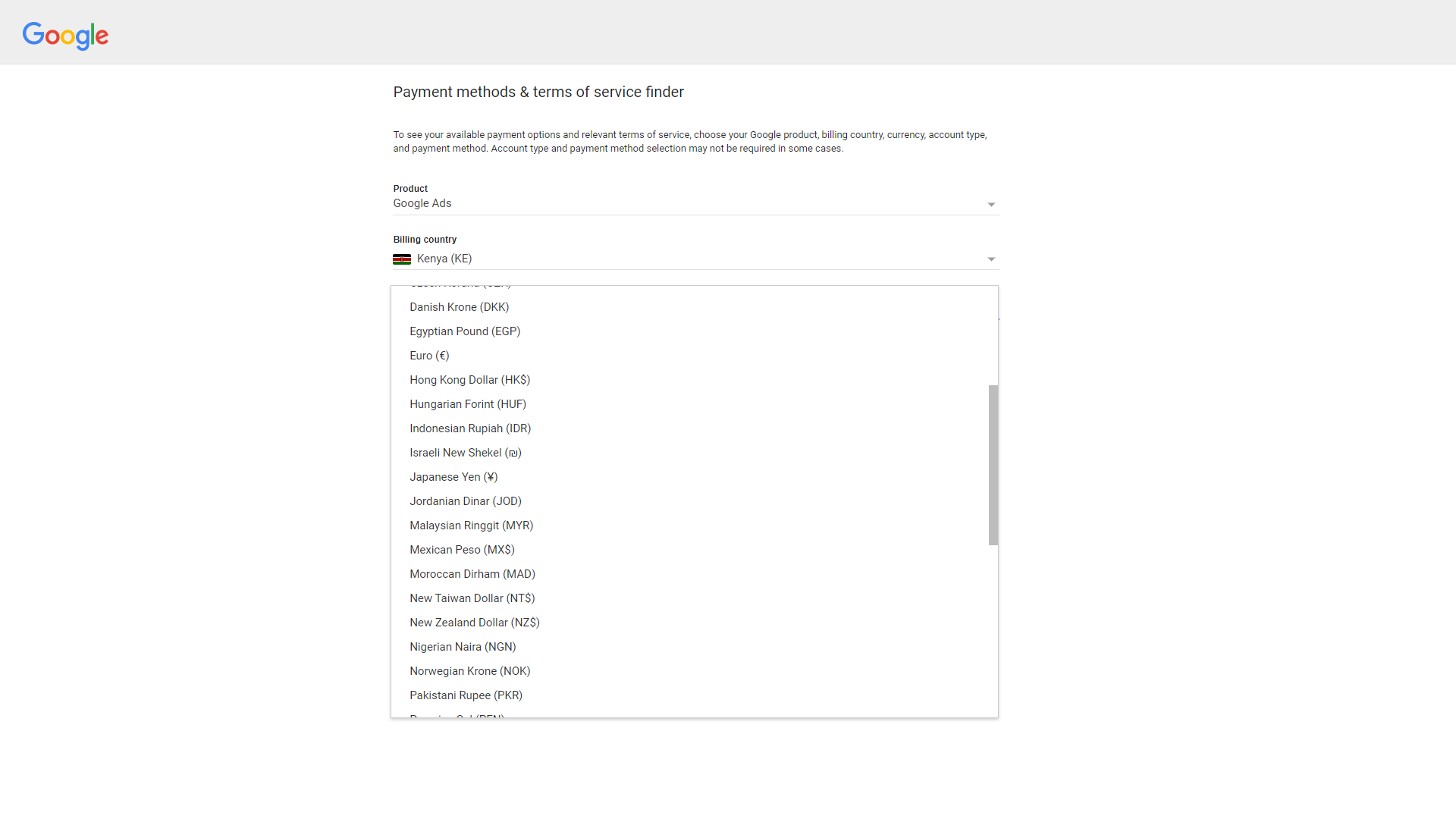 Am in Kenya and am unable to set my payment method on Billing Please share  a link for this - Google Ads Community