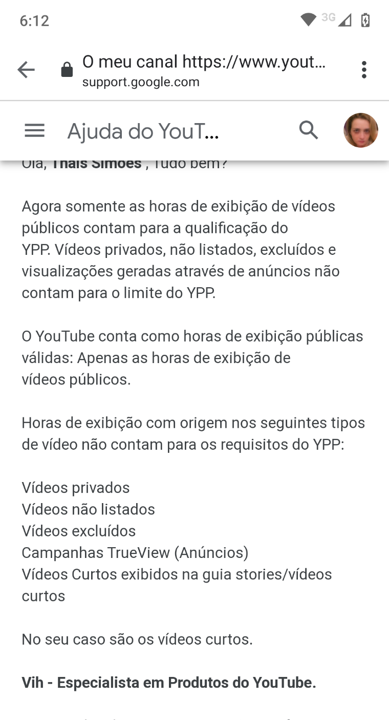 Vídeos Privados e Não Listados no  