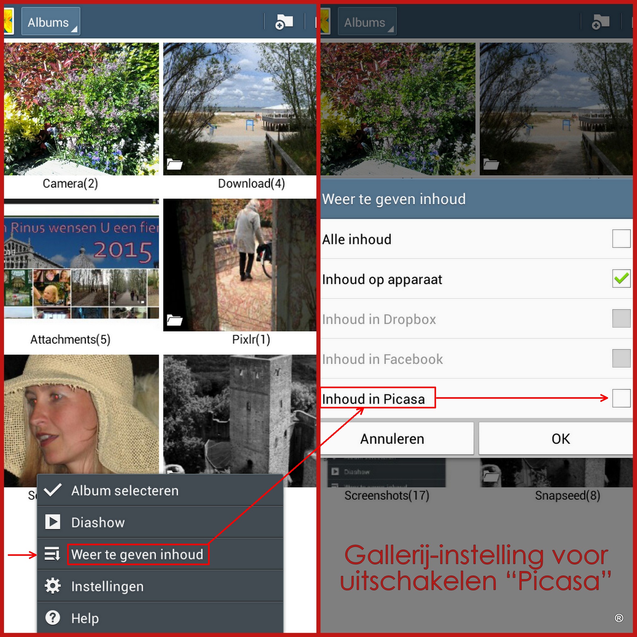 delete picasa photos from galaxy s5