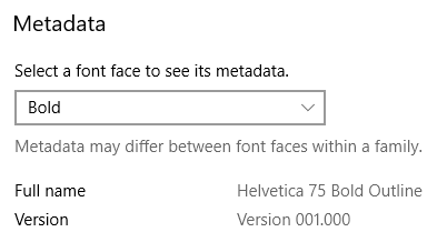 outline font in windows