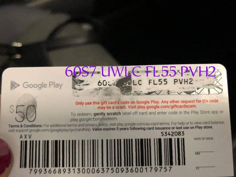 Gift card code damaged - Google Play Community