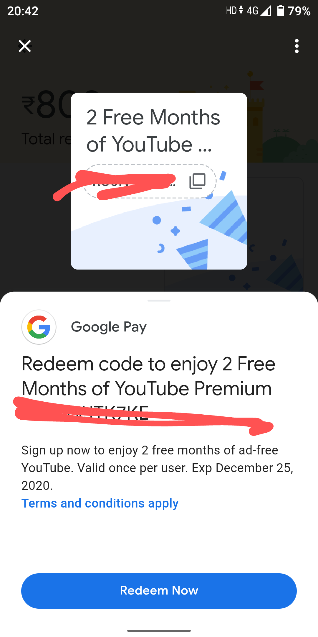 How to redeem youtube premium code