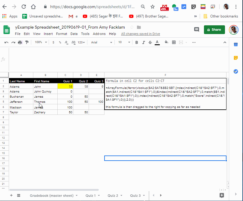How do i create a master sheet that uses only specific columns and rows