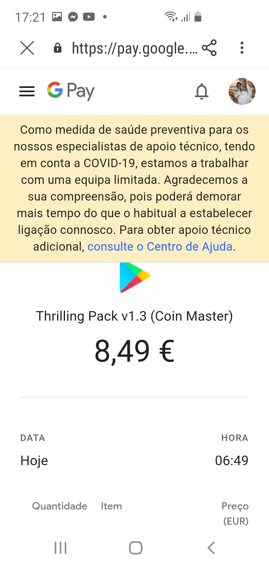 Conprei um pacote de spins por 8.49 e nao os recebi nem o cofre da