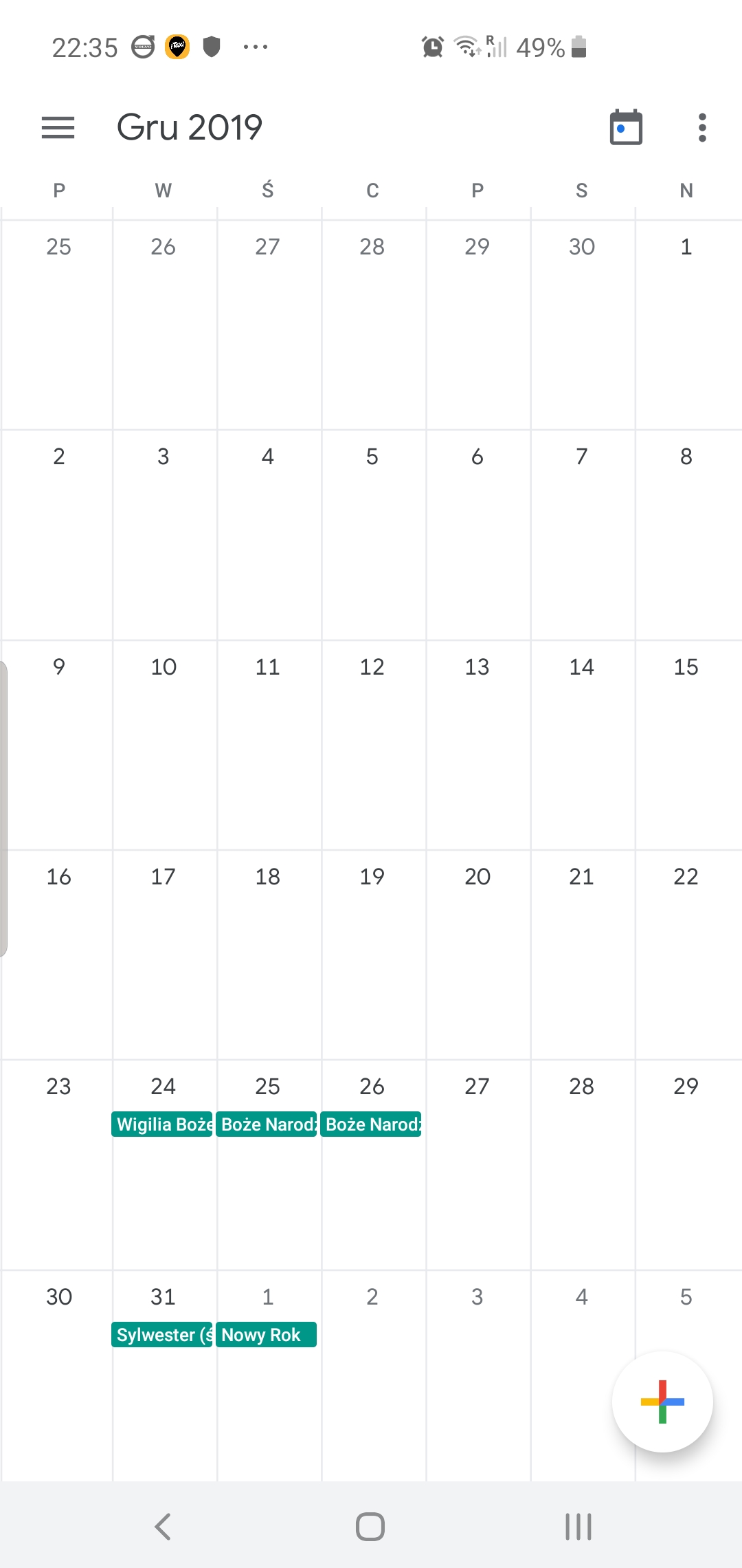 The calendar shows days off only until November 2020. - Google Calendar  Community