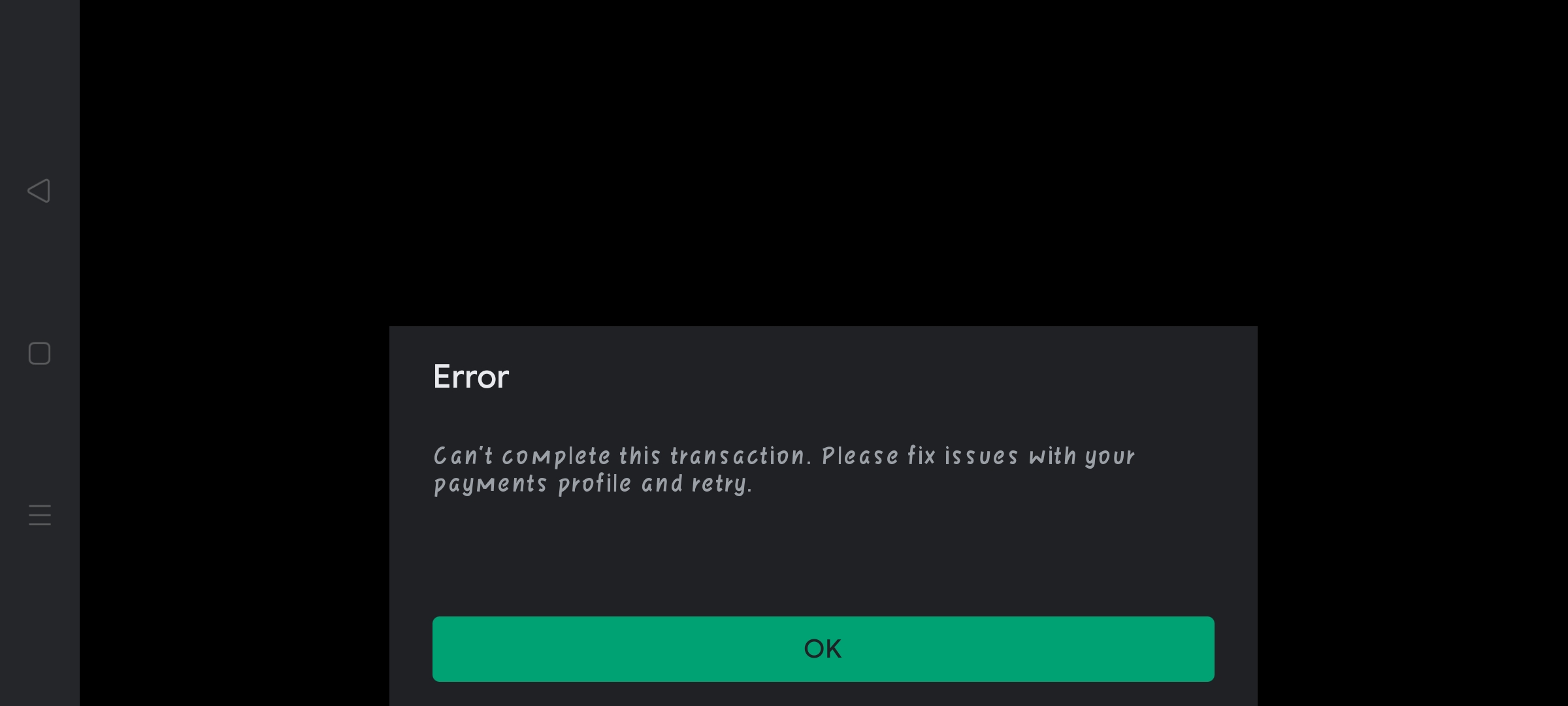 Transaction error - Google Play Community