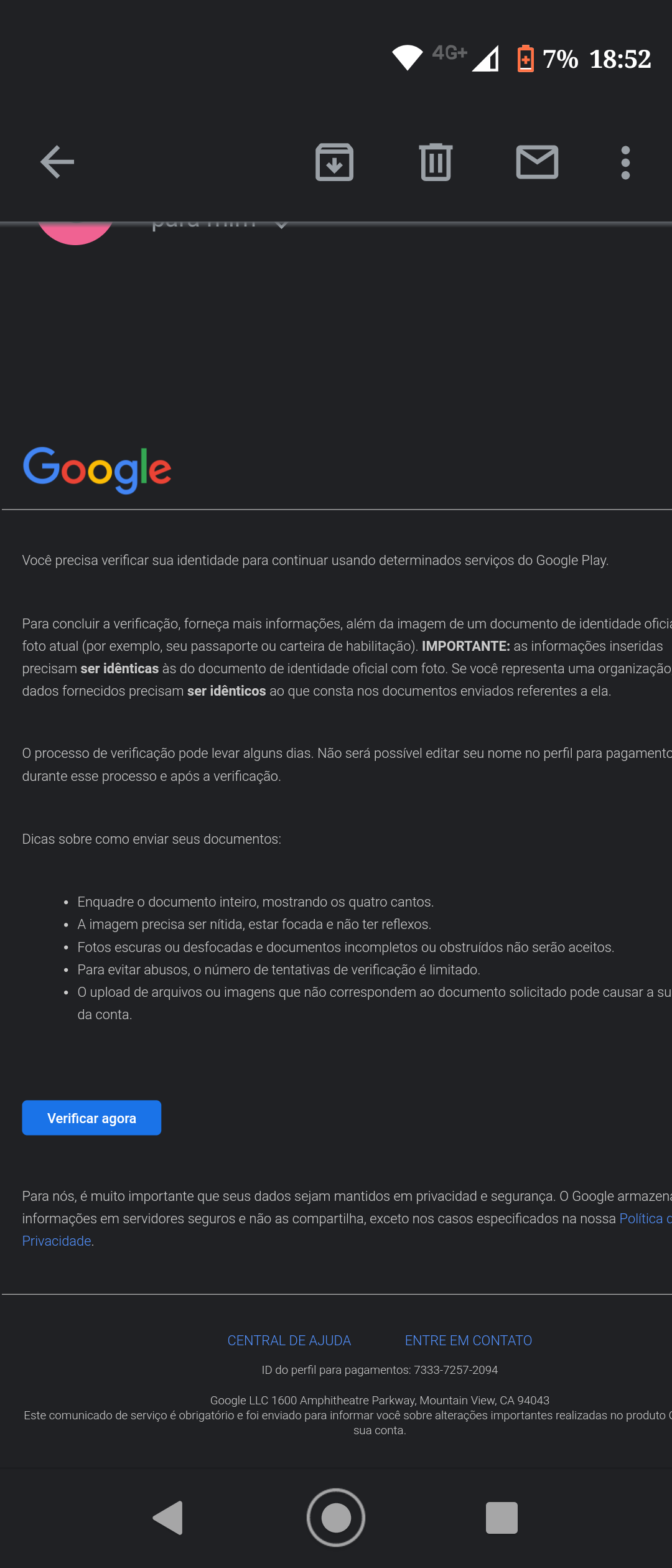 Tenho email e senha mas não consigo entrar na minha conta. Pede o código  mas não chega pra mim - Comunidade Google Play