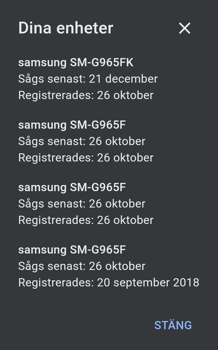 Duplicate devices Google Account Community