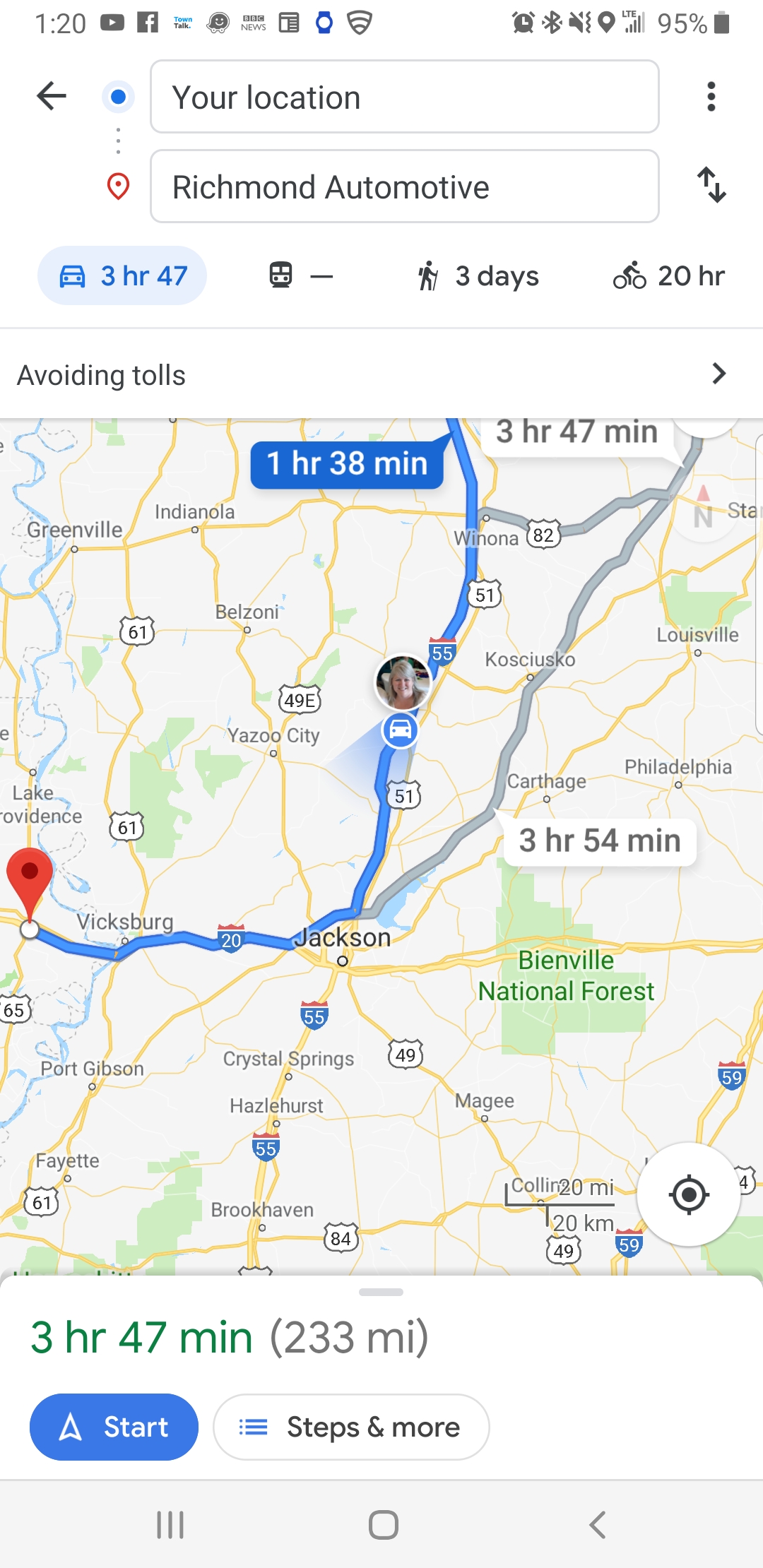 Google Maps Start Location
