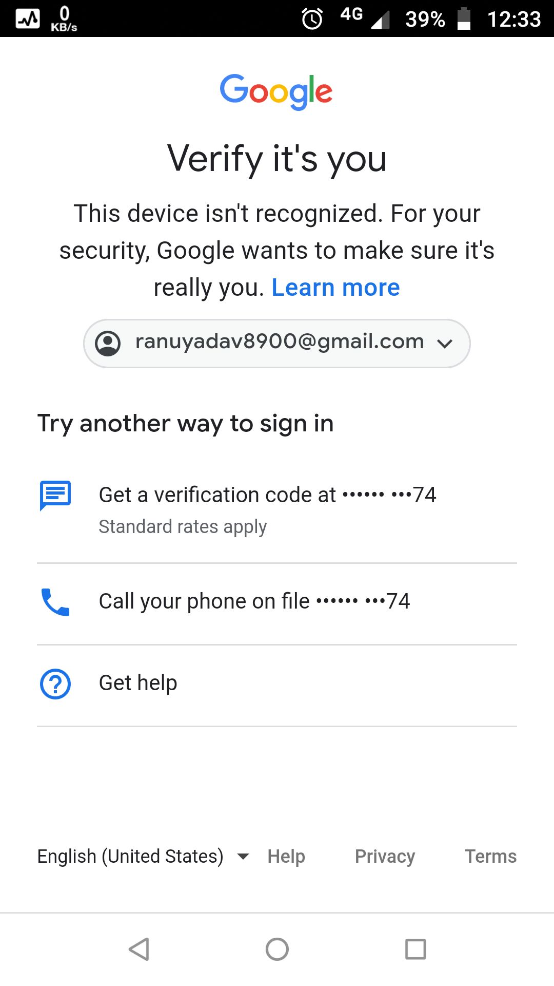 Unable Up Update Password Verification Sent To Old Previous Mobile Not To Currently Set Number Google Account Community