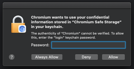 Why does Chrome ask for your Mac Keychain password?