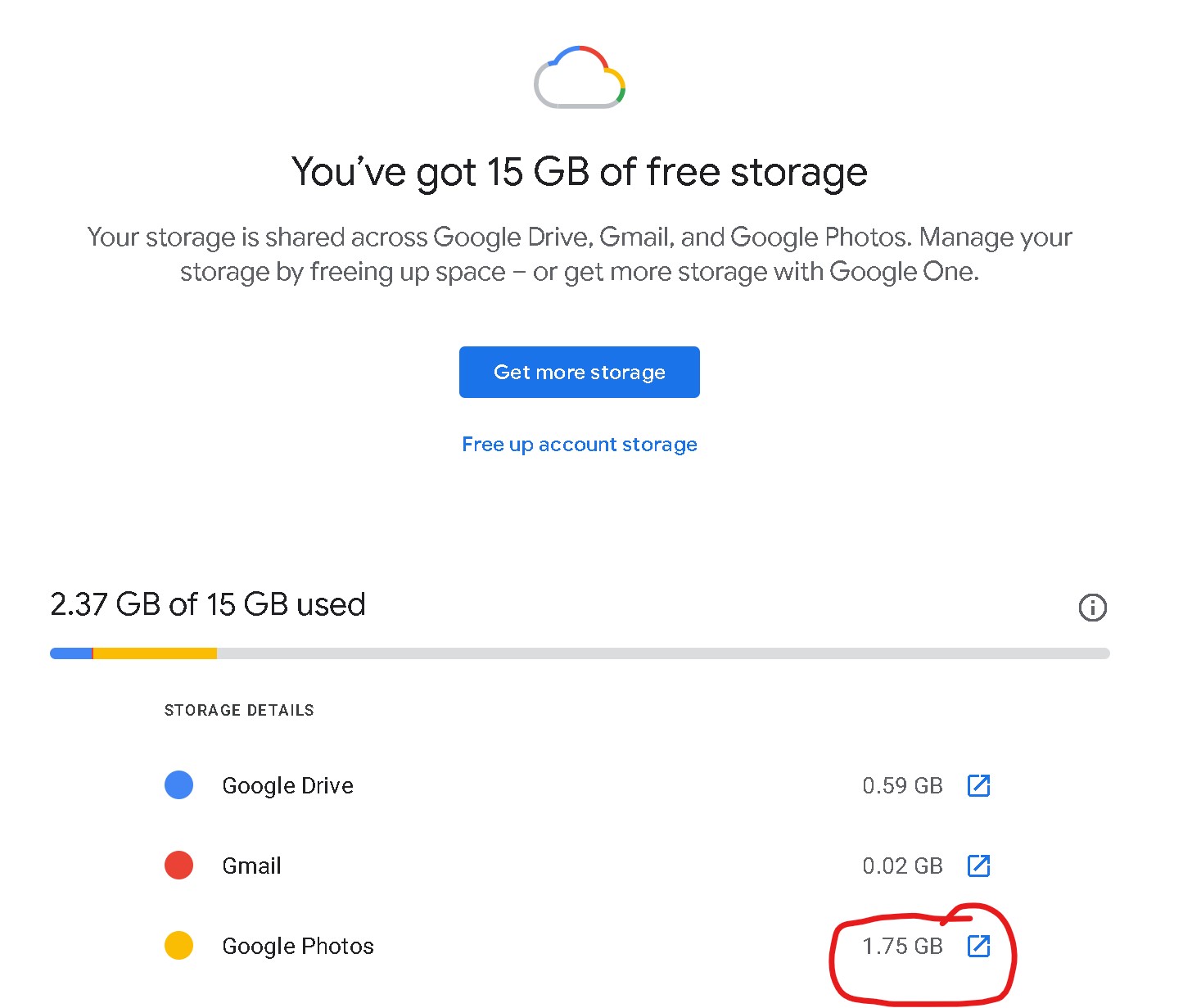 Google photos shop storage limits