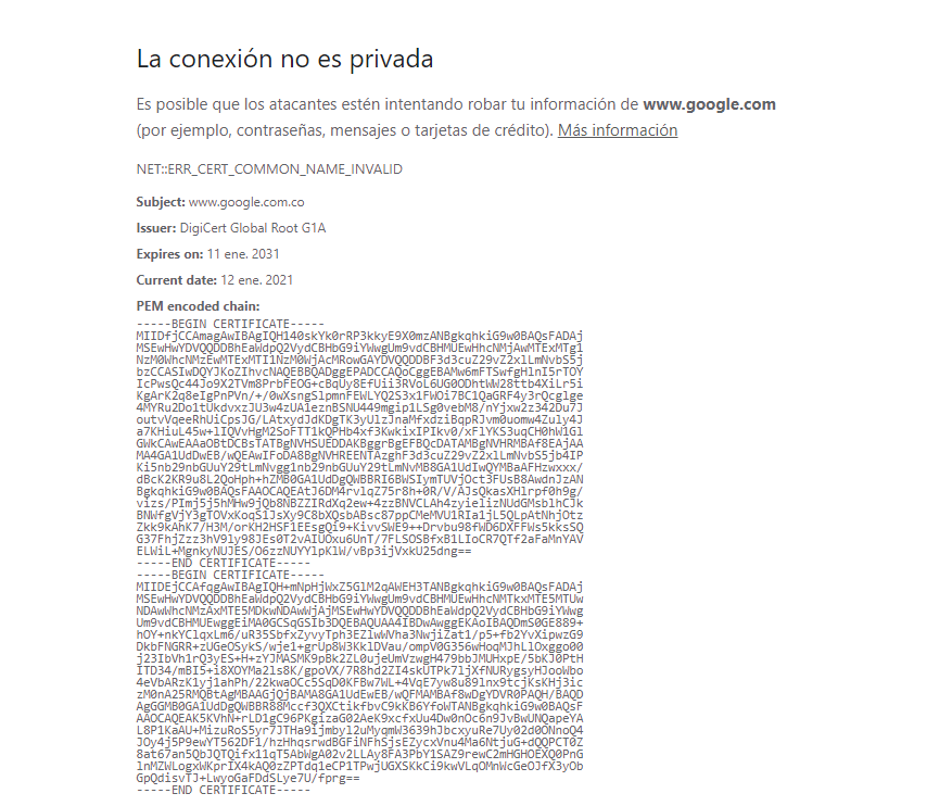 La conexion no es privada Comunidad de Google Chrome