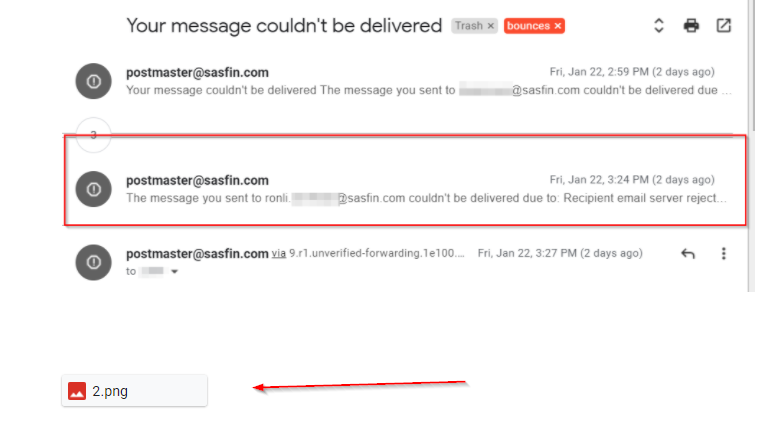 forward email to another thread