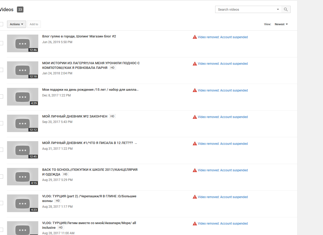 После восстановления канала (ошибочный бан) все видео удалились - Форум –  YouTube