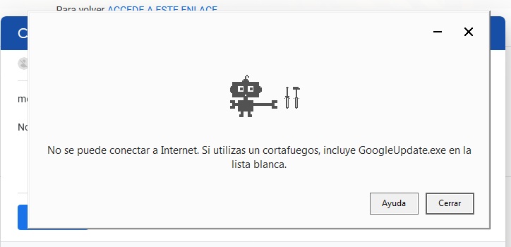 No puedo instalar google chrome no se puede conectar a internet