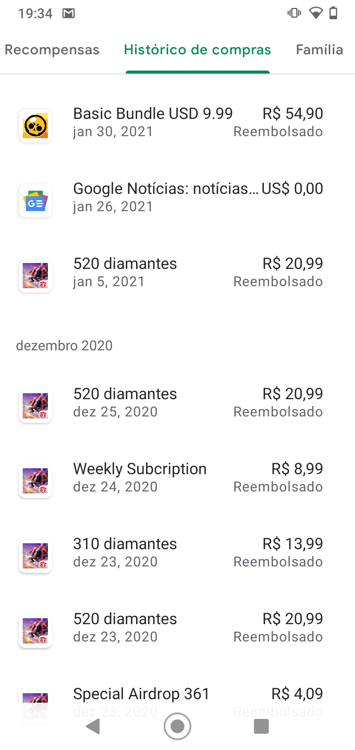 Gostaria de reebolsar minha compra não fui eu que comprei - Comunidade Google  Play