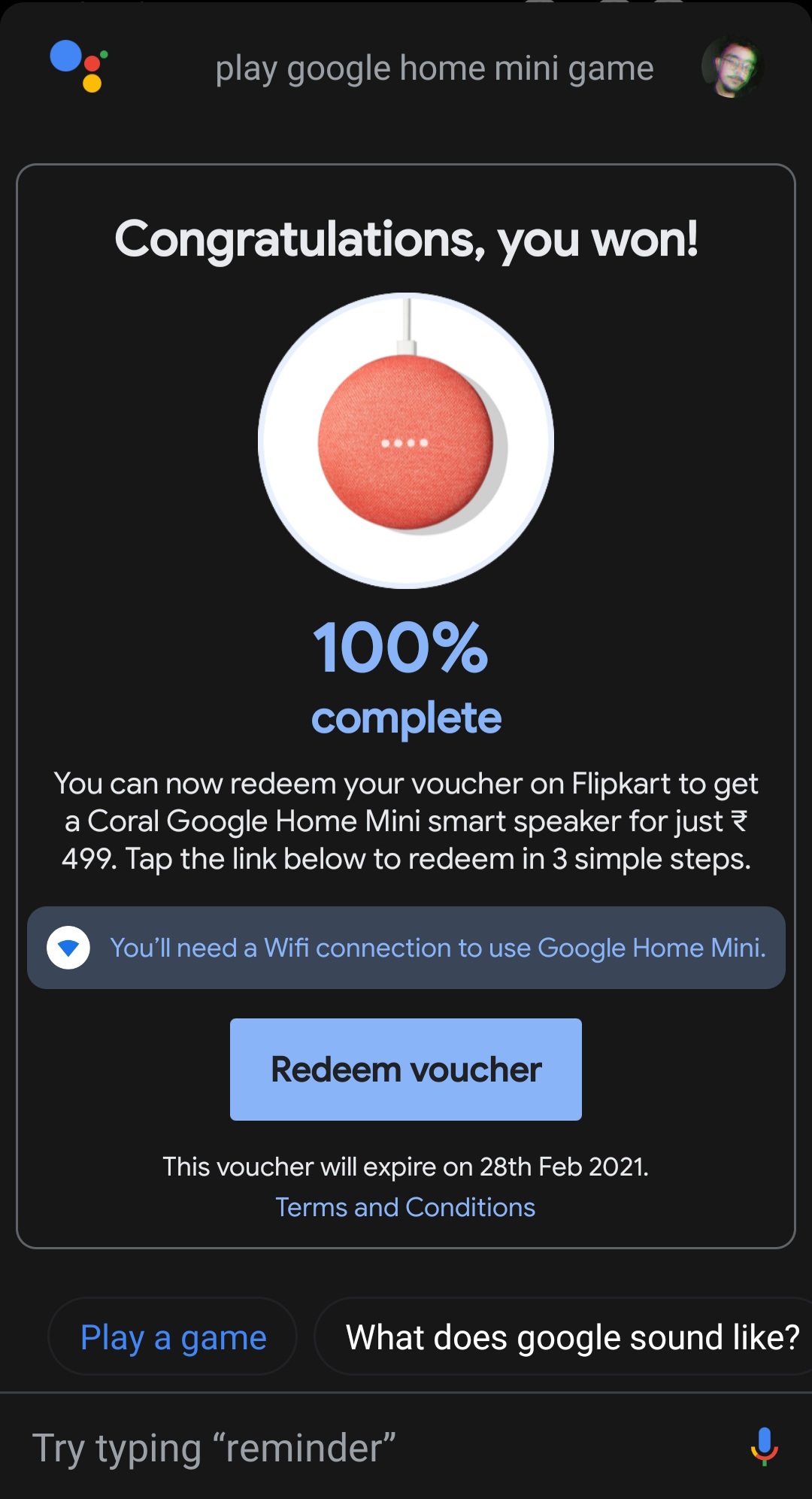 Google home sales mini redeem