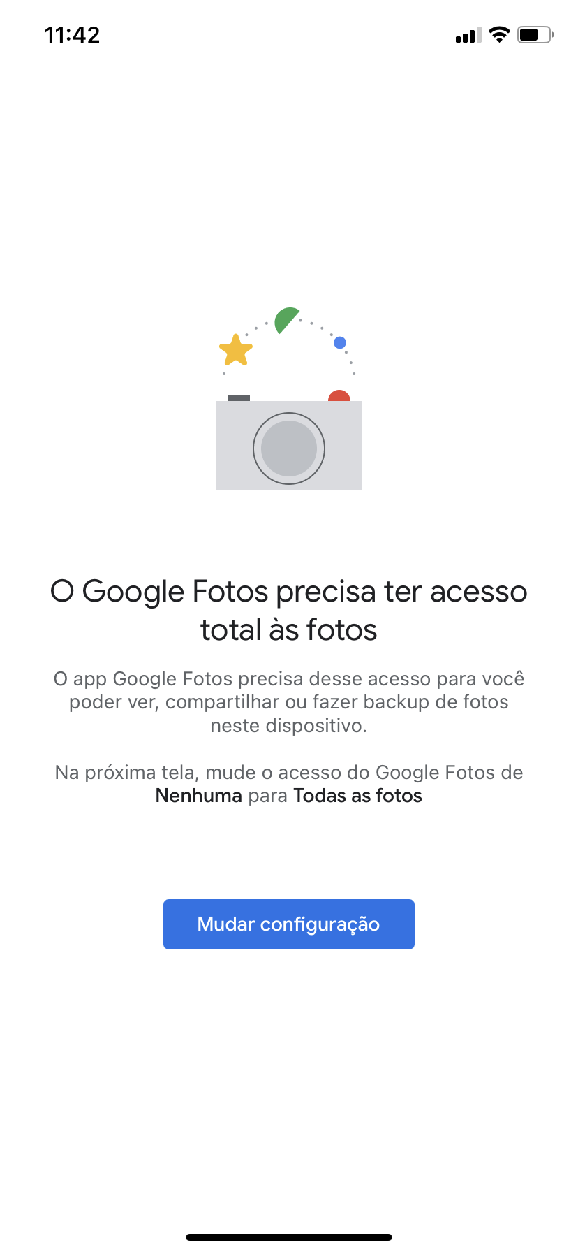 Não consigo dar acesso total as fotos no app Google Fotos! Não tem essa  opção nos ajustes do iPhone - Comunidade Google Fotos