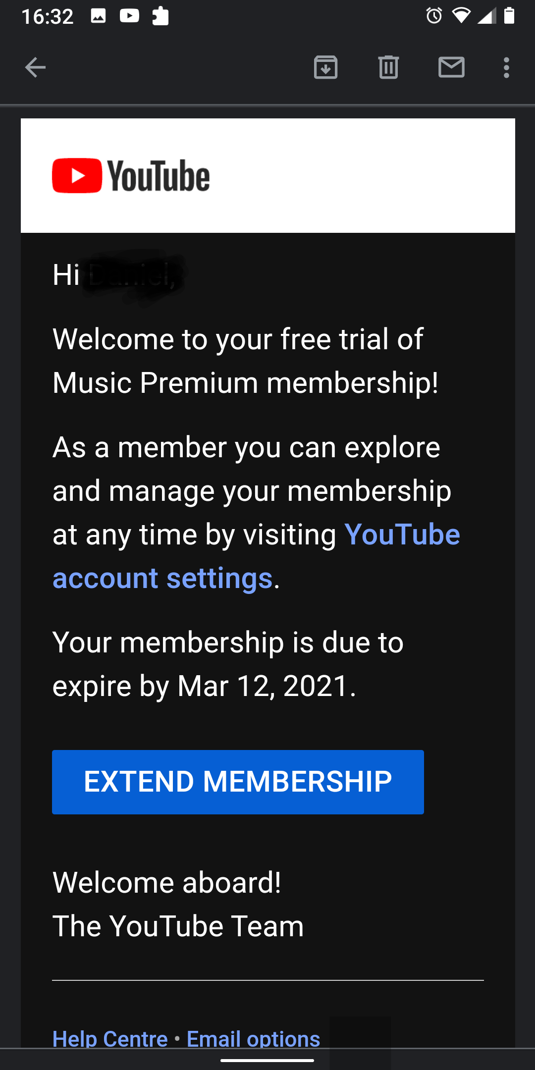 I Got An Email From Noreply Purchases Youtube Com Saying That I Have A Free Trial Of Youtube Music Youtube Music Community