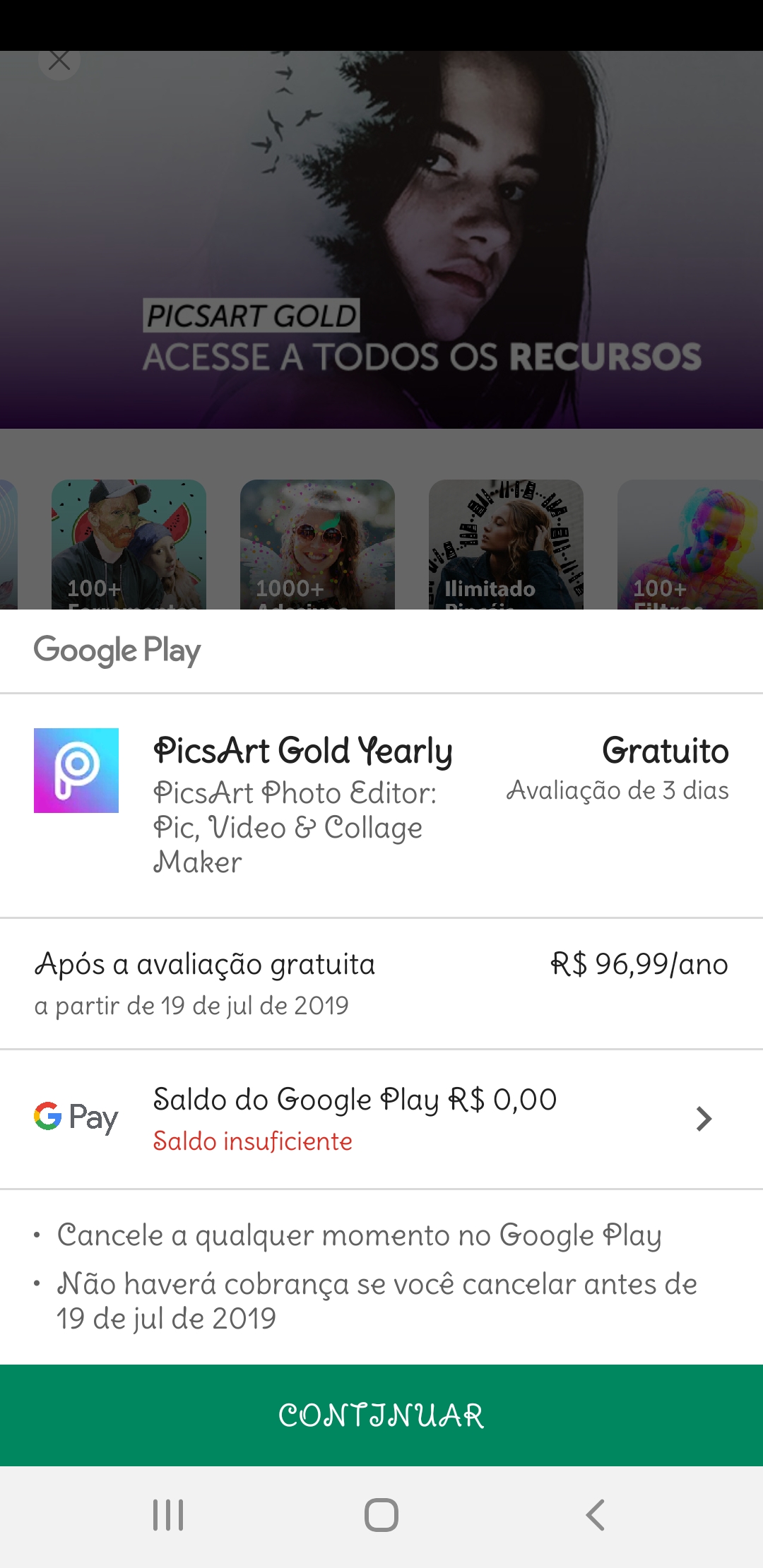 Como adicionar um cartão de crédito na Google Play do Android