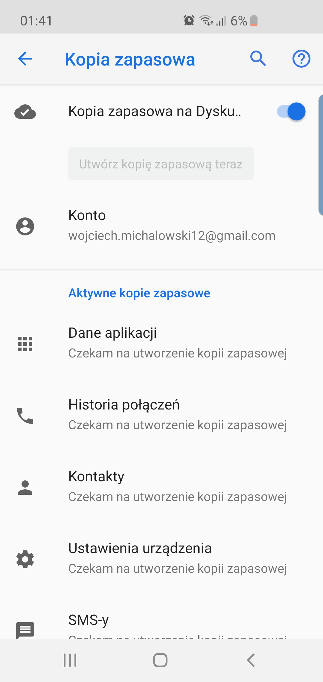 Nie Dziala Opcja Tworzenia Kopii Zapasowej Na Koncie Google W Samsung S10 Sm G973f Spolecznosc Konto Google